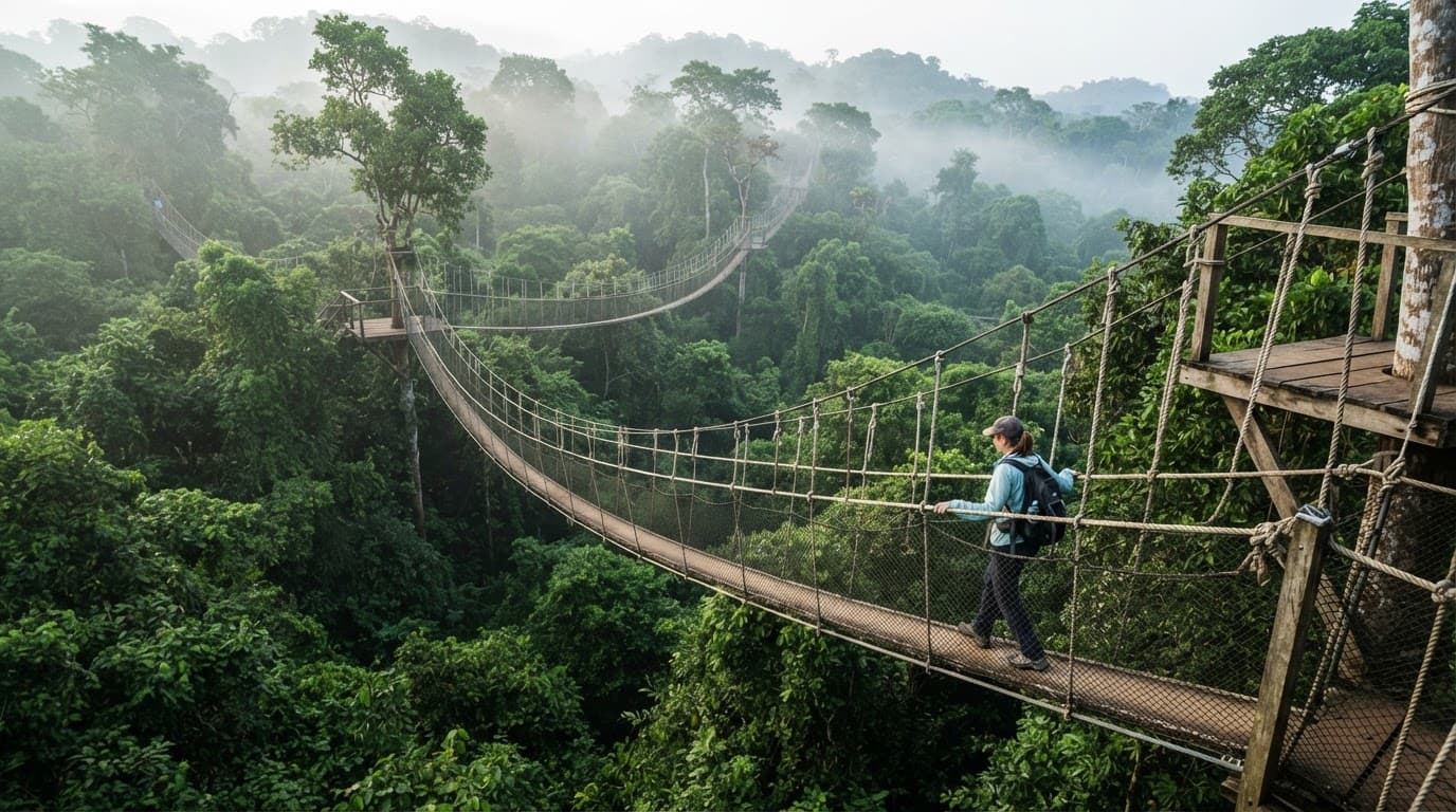 Above the rainforest: the Kakum canopy walkway is still Ghana’s most thrilling half hour